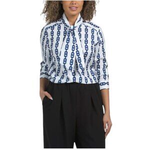 NANCY YANG Tie Neck Top